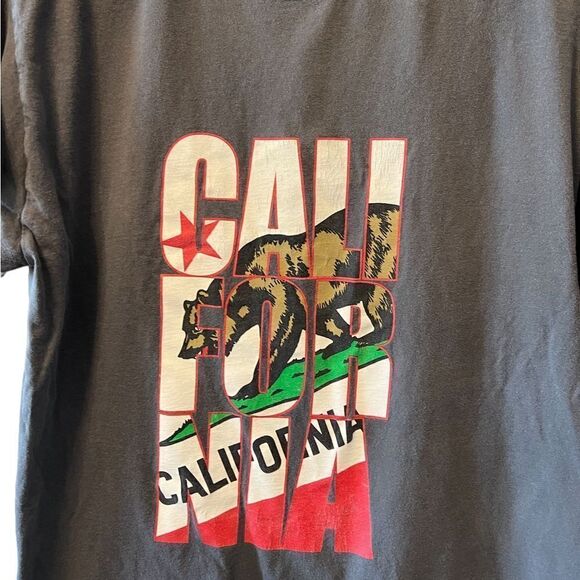 Grey California Graphic Print Short Sleeve Tee Shirt M - Picture 3 of 5